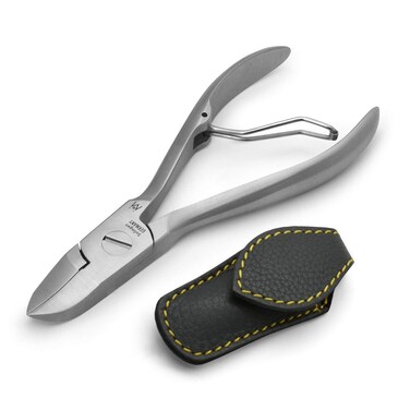 Fingernail and Toenail Nippers in Leather Case FINOX Surgical Stainless Steel Pedicure Nail Clippers German Toe Nail Cutter GERmanikure Solingen p126