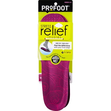 PROFOOT Stress Relief Insoles For Women, Sizes 6-10, Lightweight Foam Shoe Inserts For All-Day Comfort, Helps Reduce Stress And Relaxes Sore, Tired Feet - Trimmable, 1 Pair