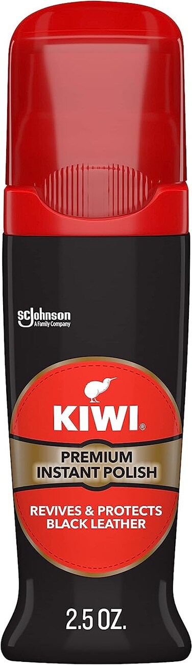 Kiwi Instant Shine &amp; Protect Liquid Shoe Polish, Black, 1 Bottle with Sponge Applicator, 2.5 oz, Pack of 1