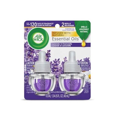 Air Wick Plug in Scented Oil Refill, 2ct, Lavender &amp; Chamomile, Essential Oils, Air Freshener