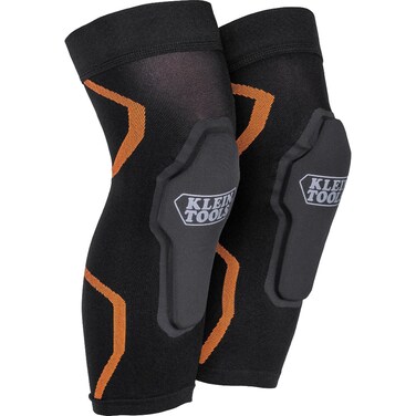 Klein Tools 60622 Knee Pad Compression Sleeve, Knee Support for Construction, Workers and Athletes, Black, S/M