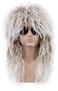 karlery Men and Women Long Curly Brown Gradient White Wig 70s 80s Rocker Mullet Party Funny Wig Costume Wig