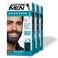 Just For Men Mustache &amp; Beard, Beard Dye for Men with Brush Included for Easy Application, With Biotin Aloe and Coconut Oil for Healthy Facial Hair - Real Black, M-55, Pack of 3