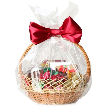 Tatuo 6 Pcs Large Cellophane Wrap for Gift Baskets 35 x 57 Inch Wrapping Plastic Cellophane Gift Bags for Easter Baskets Party Decorations