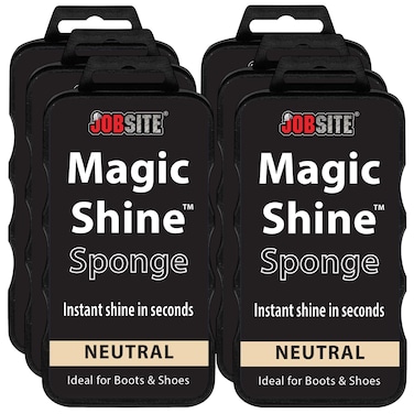 Job SITE Express Leather Boot &amp; Shoe Shine Sponge - Neutral - 6 Pack