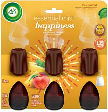 Air Wick Essential Mist Refill, 3ct, Happiness, Air Freshener, Essential Oils