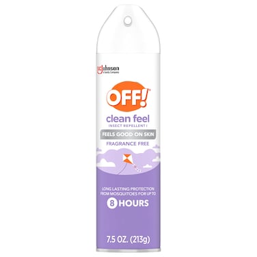 OFF! Clean Feel Insect Repellent Aerosol with 20% Picaridin, Bug Spray with Long Lasting Protection from Mosquitoes, Feels Good on Skin, 7.5 oz