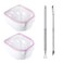 Nail Soaking Bowl, 2PCS Soak Off Gel Polish Dip Powder Remover Manicure Bowl with Triangle Cuticle Peeler and Stainless Steel Cuticle Pusher Nail Art Tool (Pink)