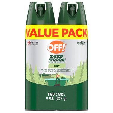 OFF! Deep Woods Insect Repellent Aerosol, Dry, Non-Greasy Formula, Bug Spray with Long Lasting Protection from Mosquitoes, 4 Oz, 2 Count