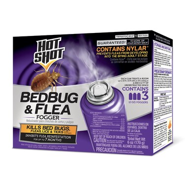 Hot Shot Bed Bug &amp; Flea Fogger, 3 Count (Pack of 1), Kills Fleas Indoors, Get Rid of Fleas In House, Inhibits Reinfestation Up to 7 Months