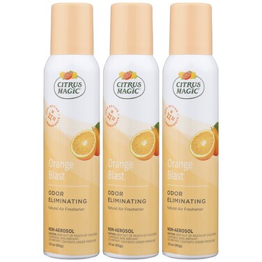 Citrus Magic Natural Odor Eliminator Air Freshener Spray for Home, Orange Blast, 3-Ounce, Pack of 3