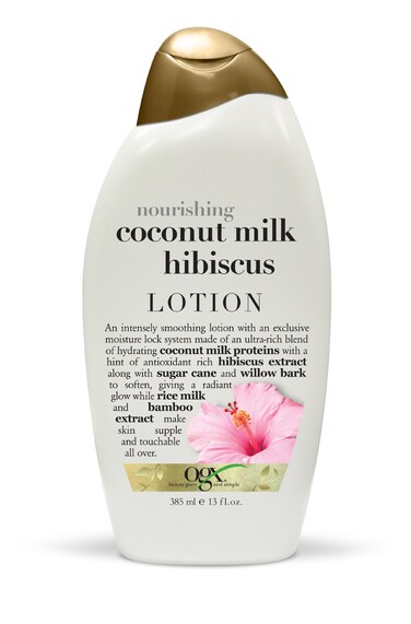 OGX Nourishing Coconut Milk Hibiscus Lotion, 13 Fl Oz (Pack of 1)