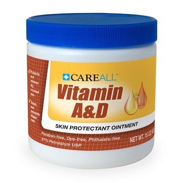 CareAll Vitamin A&amp;D Ointment 15 oz. Helps Treat and Prevent Diaper Rash. Protects Chafed Skin Associated with Cold Weather, Rashes, Seals Out Wetness. Protects Minor Cuts, Scrapes, Burns
