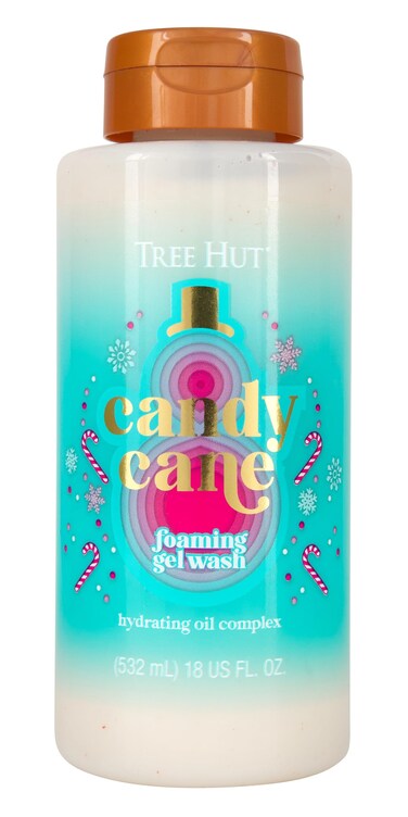Tree Hut Candy Cane Moisturizing Foaming Gel Wash   Cleanse &amp; Soothe Skin Without Stripping Moisture   Made with our Hydrating Oil Complex   Limited Edition Holiday   18 fl oz.