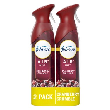 Febreze Air Mist Air Freshener Spray, Odor-Fighting Room Spray, Air Fresheners for Home and Bathroom and Kitchen, Aerosol Can, Cranberry Crumble Scent, 8.8oz, 2 Count