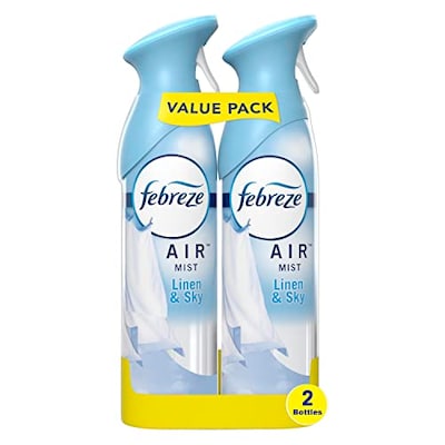 Febreze Air Mist Air Freshener Spray, Odor-Fighting Room Spray, Air Fresheners for Home and Bathroom and Kitchen, Aerosol Can, Linen & Sky Scent, 8.8oz, 2 Count
