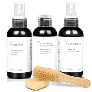 DIRDENI Shoe Cleaner Kit with Suede Eraser and Brush Shoe Protector Waterproof Conditioner Ideal For Suede and Leather Care