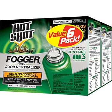 Hot Shot Fogger With Odor Neutralizer, Kills Roaches, Ants, Spiders &amp; Fleas, 3 Count, 2 Ounce Pack of 2