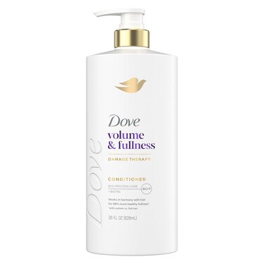 Dove Conditioner Volume &amp; Fullness for Fine, Thin Hair with Liquid Bio-Protein Care Technology and Biotin 28 Fl oz
