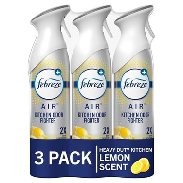 Febreze Air Mist Air Freshener Spray, Odor-Fighting Room Spray, Air Fresheners for Home and Bathroom and Kitchen, Aerosol Can, Kitchen Odor Fighter Scent, 8.8oz, 3 Count