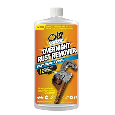 Oil Eater Overnight Rust Remover - Safe &amp; Easy Soak for Tools, Auto Parts, Antiques, 32oz Concentrate - Makes 1-Gallon