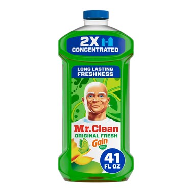 Mr. Clean All Purpose Cleaner, Floor Cleaner for Mopping Home, Bathroom, &amp; Kitchen, Cleaning Liquid for Mop &amp; Bucket, Cleaning Supplies, Multi-Surface Dilutable, Gain, 41oz