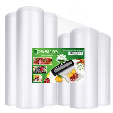 WVacFre 6 Pack 8"x20'(3Rolls) and 11"x20'(3Rolls) Vacuum Sealer Bags Rolls with Commercial Grade,BPA Free,Heavy Duty,Great for Food Vac Storage or Sous Vide Cooking