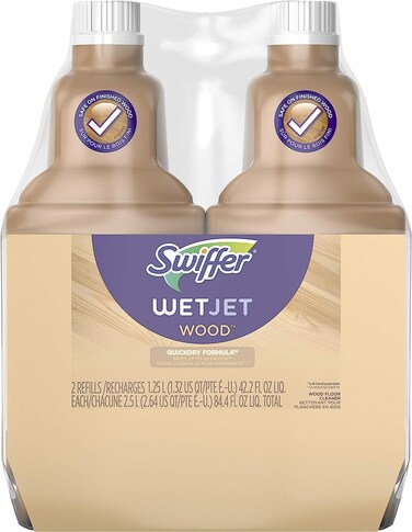 Swiffer Wetjet Wood Floor Cleaner Solution Refill, 42.2 Oz - 2 Pack