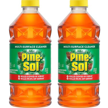 Pine-Sol Multi Purpose Cleaner, 2 Pack Original Pine Scent, For Floors Sinks, Bathtubs, Long Lasting Scent Multi Surface Cleaner, 48 Oz Each