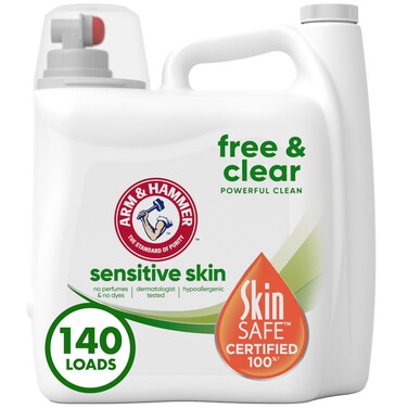 Arm &amp; Hammer Sensitive Skin Free &amp; Clear, 140 Loads Liquid Laundry Detergent, 140 Fl oz