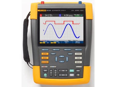Fluke 190-202-III Color ScopeMeter, 200 MHz, 2 Channels Plus DMM/Ext. Input