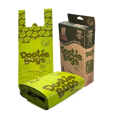 Pooch Approved Dootie Bags - Dog Poop Bags - Tie-Handles - 100 Count Dootie Strong Leakproof Bags - Perfect for Dogs &amp; Cats - Litter - Pet Waste Cleanup - Swivel Bin &amp; GoGo Stik Scoopers