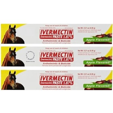 Ivermectin Paste - Horse Wormer 6.08 Grams (3-Pack) + TL Bundles Sticker Included