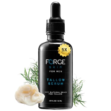 Forge Skin Men's Anti-Wrinkle Night Beef Tallow Serum Skin Care - 50ML   Skincare For Men Beef Tallow, Vitamin C - Anti-Aging, Collagen Boost   Mens Deep Wrinkles Skincare Beef Wagyu Face Moisturizer