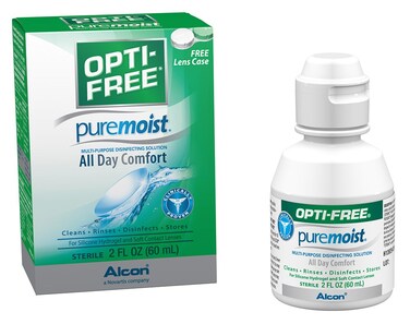 Opti-Free Puremoist Multi-Purpose Contact Lens Cleaning and Disinfecting Solution with Lens Case, 2 Fl Oz (Pack of 1)