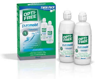 Opti-Free Puremoist Multi-Purpose Disinfecting Solution with Lens Case, 20 Fl Oz (pack of 2)