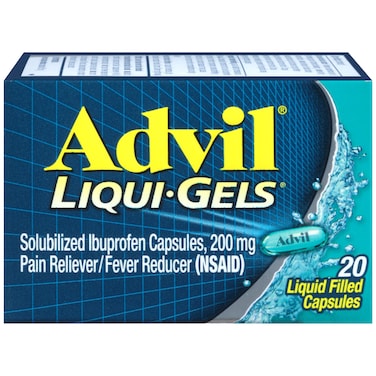 Advil Liqui-Gels Pain Reliever and Fever Reducer, Pain Medicine for Adults with Ibuprofen 200mg for Headache, Backache, Menstrual Pain and Joint Pain Relief - 20 Liquid Filled Capsules