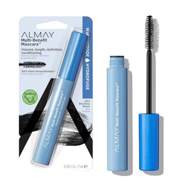 Almay Mascara, Volume, Length, Definition &amp; Conditioning, Multi-Benefit Eye Makeup, Hypoallergenic and Fragrance-Free, 504 Black