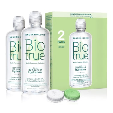 Biotrue Contact Lens Solution, Multi-Purpose Solution for Soft Contact Lenses, Lens Case Included, 10 FL OZ (Pack of 2)