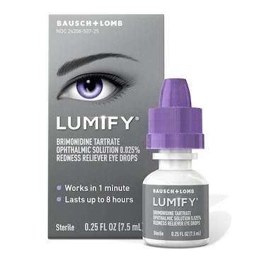 LUMIFY Redness Reliever Eye Drops, For Whiter &amp; Brighter Looking Eyes, 0.25 Fl Oz (7.5 mL)