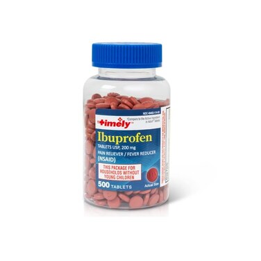 TIME-CAP LABS, INC. Timely Ibuprofen 200mg 500 Tablets - Compared to Advil Tablets - Fever Reducer - for Headache Relief, Menstrual Pain, Tooth Aches Muscular Aches, Arthritis Pain &amp; Body Aches