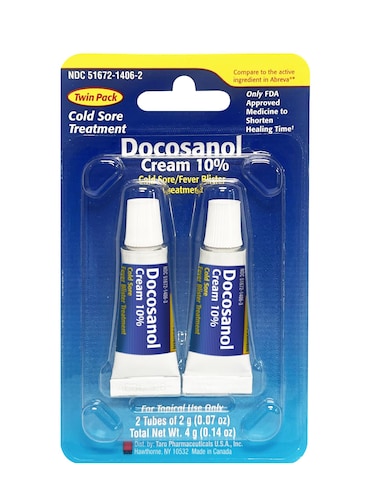 TARO Cold Sore/Fever Blister Treatment - Docosanol 10% Cream (0.07 oz - 2 Tube)