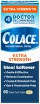 Colace Extra Strength Stool Softener for Gentle Effective Constipation Relief, #1 Doctor Recommended Stool Softener Brand, 250 mg Docusate Capsules, 60 Count