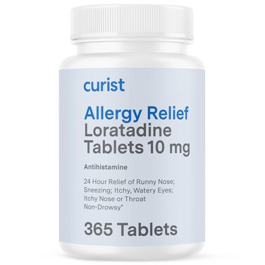 Curist Loratadine 10mg 365 Count - All Day Non Drowsy Allergy Medicine - 24 Hour Antihistamine Tablets for Runny Nose, Itchy Eyes, &amp; Sneezing - Indoor &amp; Outdoor Allergy Medicine for Adults