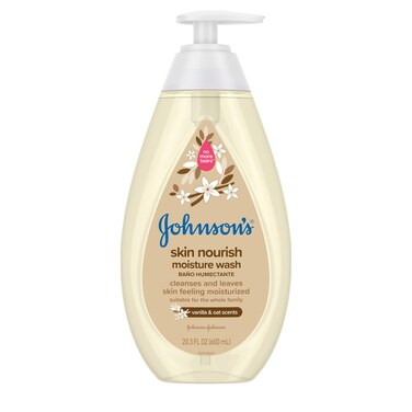 Johnson's Skin Nourishing Moisture Baby Body Wash With Vanilla &amp; Oat Scents, Hypoallergenic &amp; Tear Free Baby Bath Wash, Paraben-, Dye-, Sulfate &amp; Phthalate-Free, 20.3 fl. oz