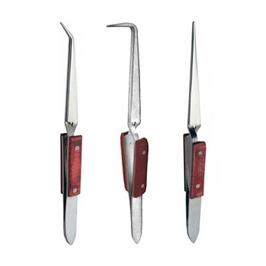 Bundle: Cross Lock Fiber Grip Soldering Tweezers Set - 6.5" Solder Tweezers ( 45-Degree Angle), 6" Solder Tweezers (Approx. 90-Degree Angle) &amp; 6.5" Straight