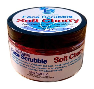 Diva Stuff Soft Cherry Anti Aging Face Scrubbies, With Red Cherry Extract and Egg Hydrolysate - Made in the USA