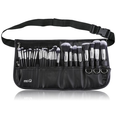 MSQ Makeup Brushes Set 29pcs Professional Cosmetics Brushes with Belt Waist Makeup Bag (Foundation, Powder, Creams, Liquids &amp; Eye Brushes) for Women/Girls/Artists/Holiday gifts/travel