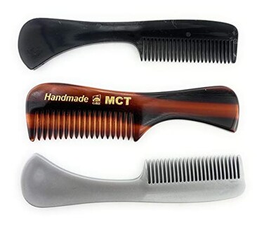 G.B.S Men &amp; Women Facial Comb Set, Black, Grey &amp; Tortoise MCT, Pack of 3
