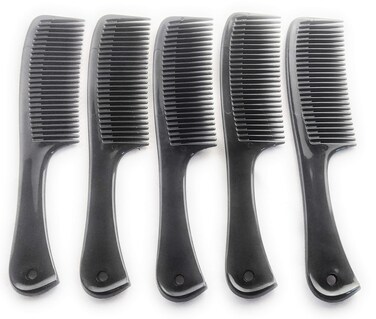 G.B.S Plastic Hair Combs- Hair, Beard, Comb, Hairdressing Combs for All Hair Types, Care Handgrip Comb, All Fine Combs for Women and Men Daily Base Hair Styling Combs Pack of 5 (Black)